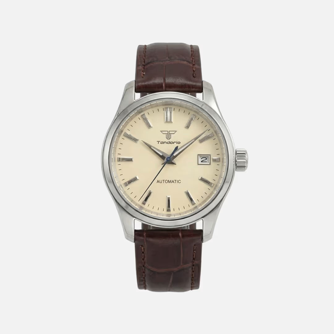 Relógio Masculino Tandorio Automático Vintage Ivory