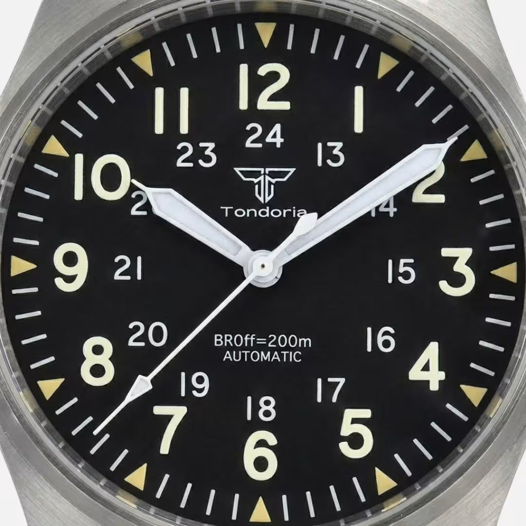 Relógio Masculino Tandorio Automático Pilot Black