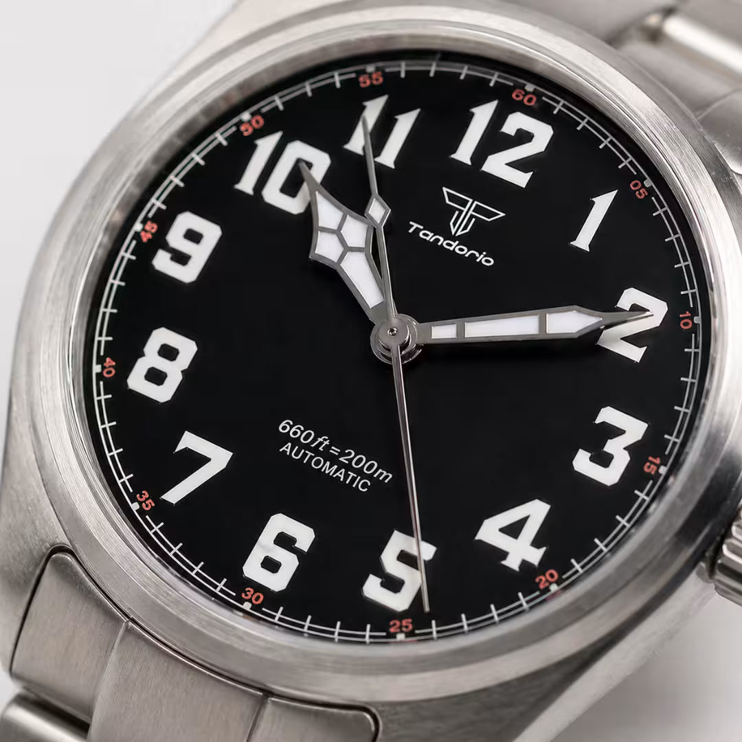 Relógio Masculino Tandorio Automático Pilot Black Steel