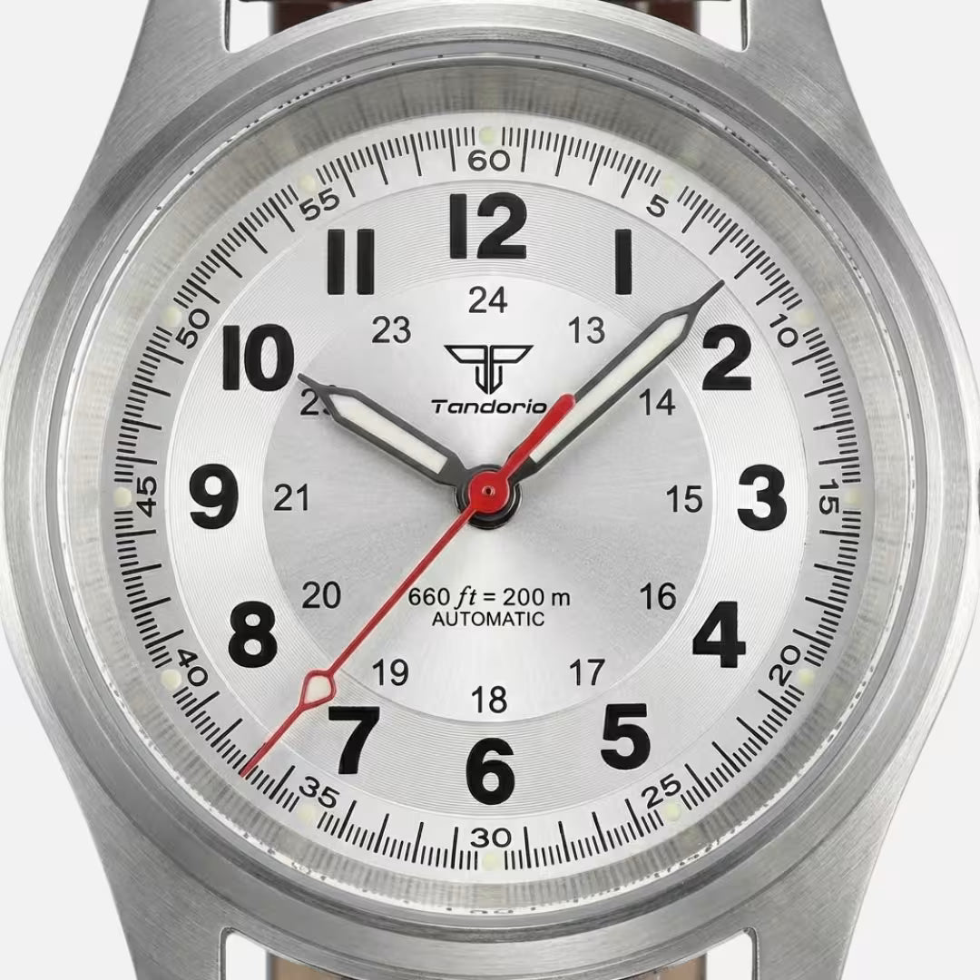 Relógio Masculino Tandorio Automático Pilot White