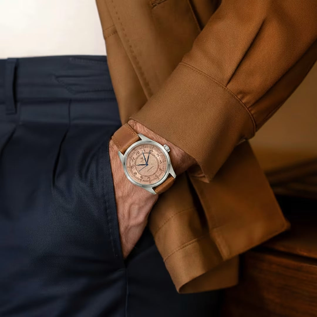 Relógio Masculino Tandorio Automático Vintage Bronze