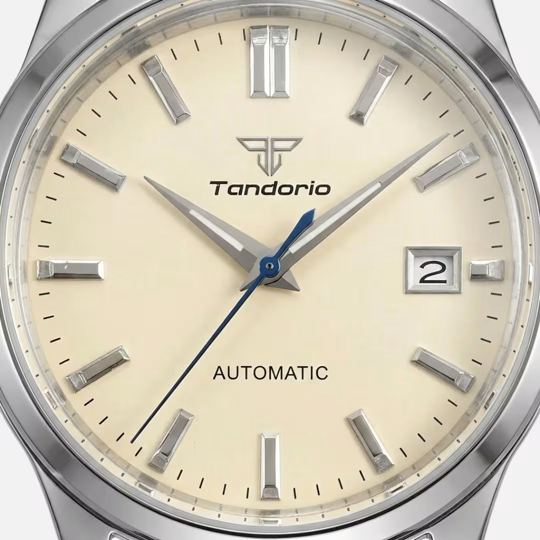 Relógio Masculino Tandorio Automático Vintage Ivory