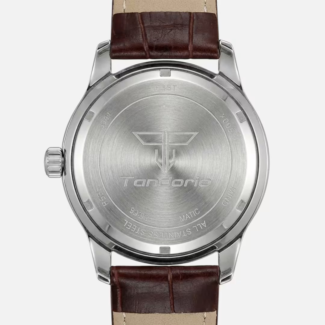 Relógio Masculino Tandorio Automático Vintage Ivory