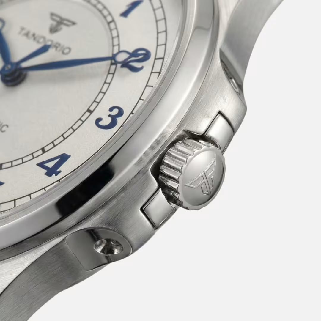 Relógio Masculino Tandorio Automático Vintage Silver