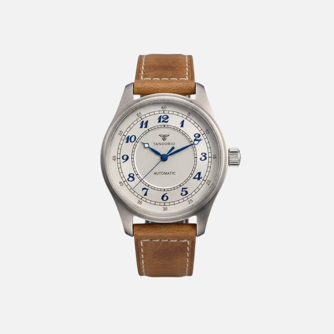 Relógio Masculino Tandorio Automático Vintage Silver