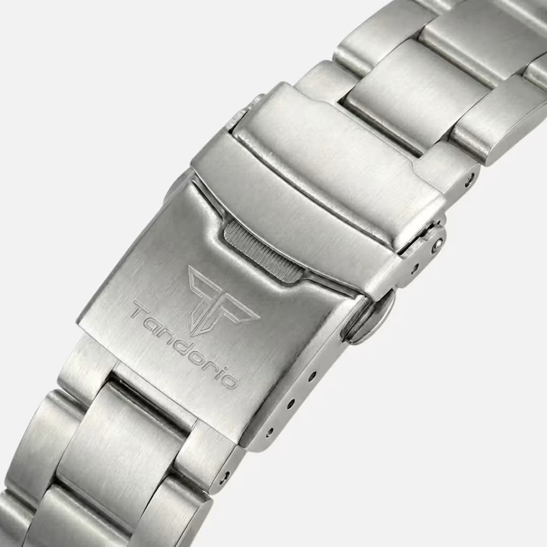 Relógio Masculino Tandorio Automático Vulcan Beige Steel