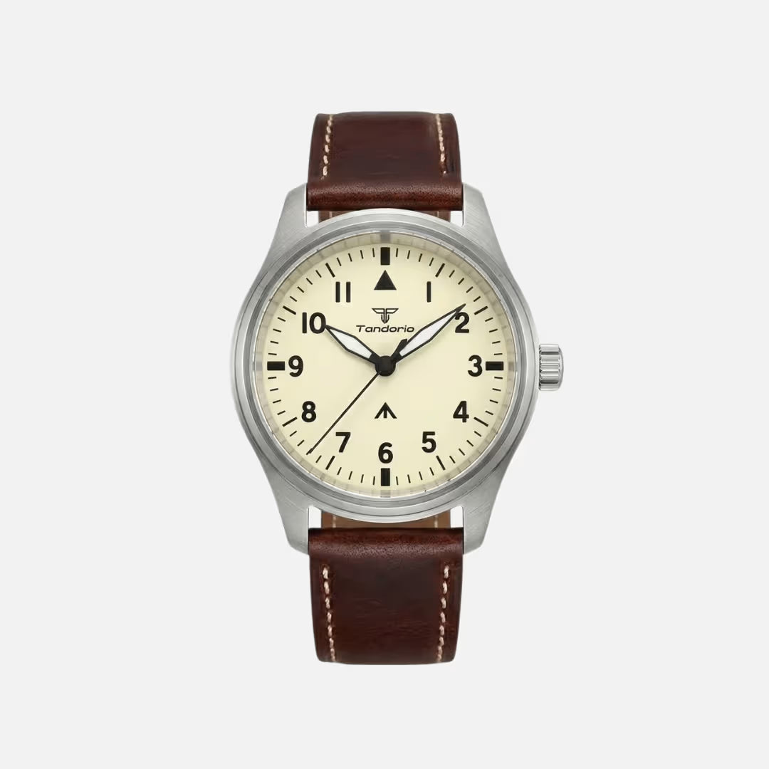 Relógio Masculino Tandorio Automático Vulcan Beige